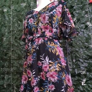 Floral Black Dress